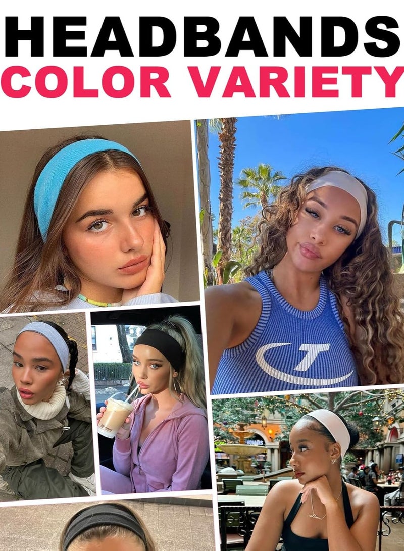 JoyousSto 6 Pcs Sports Headbands Non Slip Soft Cotton Sport Elastic Hairbands for Men and Women, Thin Summer Headband, Soft Cotton Hair Bands for Yoga, Workout, Running, Cycling - Image 3