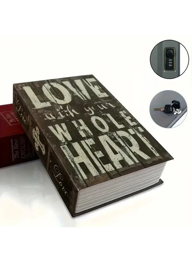 Compact Key Lock Book Safe Box Portable Hidden Storage For Passports Jewelry Cash - Image 2