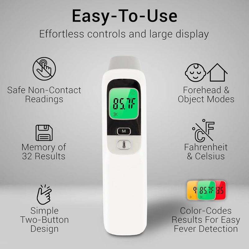Vive PRECISION Vive Digital Thermometer for Adults and Kids  Infrared Gun for Forehead  No Touch Thermometer for the House  Fever Temperature Sensor  Medical Grade Sick Baby Essential  Instant Non Contact Read - Image 4
