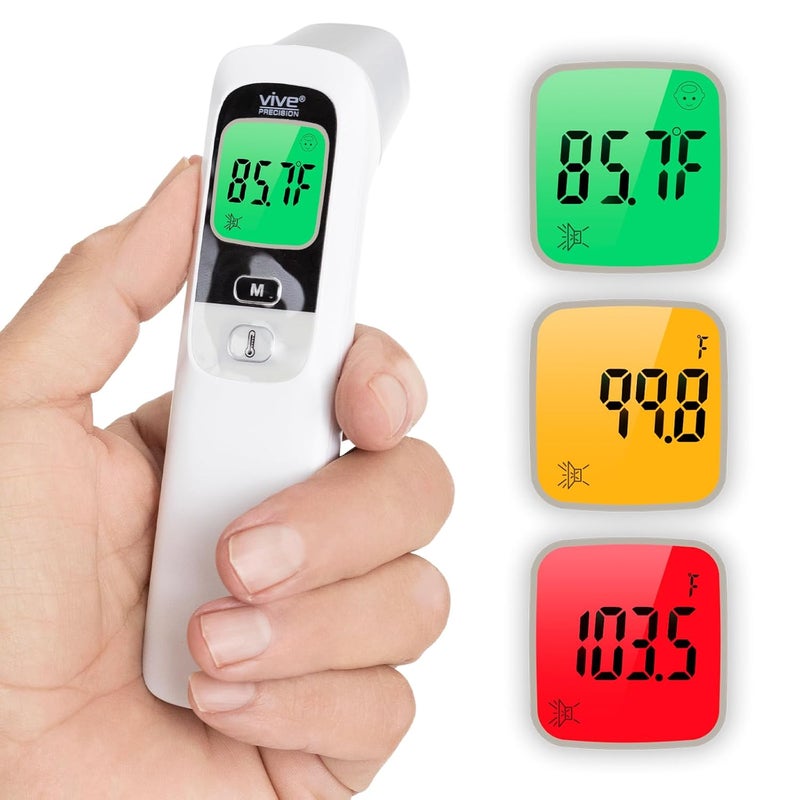Vive PRECISION Vive Digital Thermometer for Adults and Kids  Infrared Gun for Forehead  No Touch Thermometer for the House  Fever Temperature Sensor  Medical Grade Sick Baby Essential  Instant Non Contact Read - Image 1