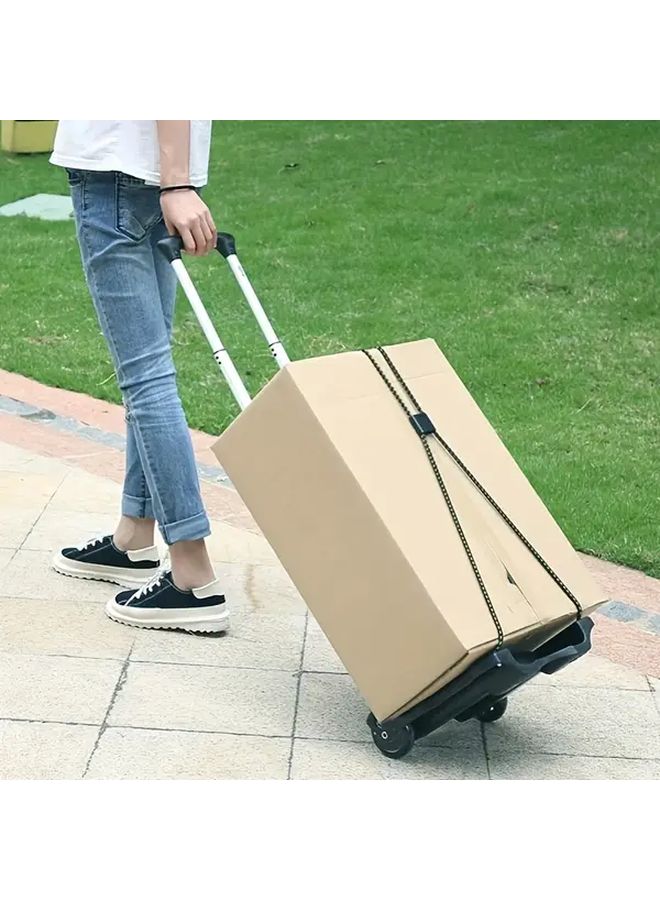 عربة سوداء قابلة للطي ومحمولة مع قضيب ربط من سبائك الألومنيوم وحبال مرنة - Image 3