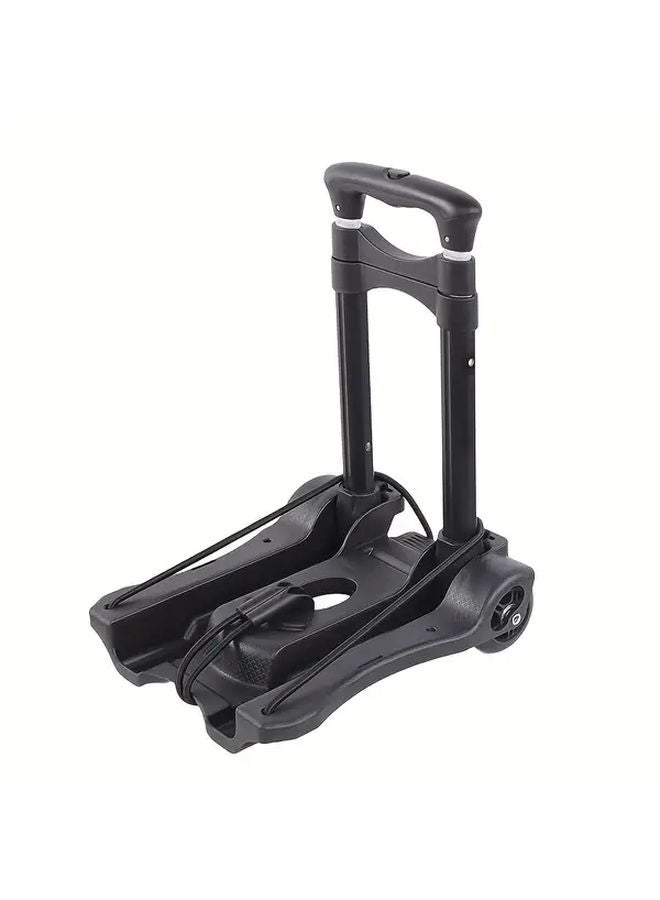 عربة سوداء قابلة للطي ومحمولة مع قضيب ربط من سبائك الألومنيوم وحبال مرنة - Image 1