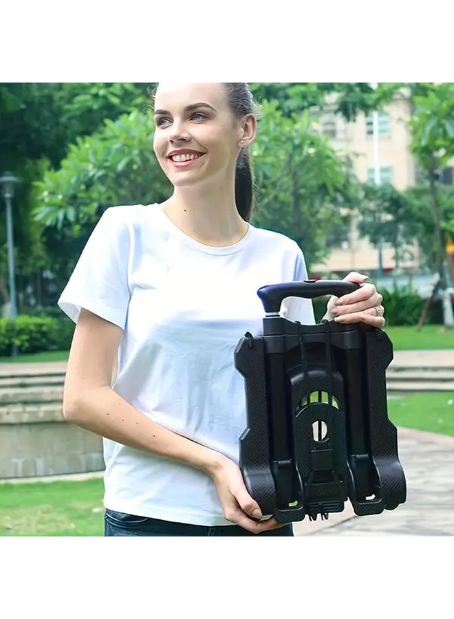 عربة سوداء قابلة للطي ومحمولة مع قضيب ربط من سبائك الألومنيوم وحبال مرنة - Image 5