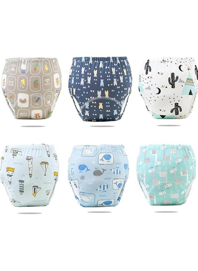 HOOKOR 6 Pack Potty Training Pants for Boys Girls, Learning Designs Training Underwear Pants for 0-3 Years Boys Girls,Absorbent Toddler Potty Training Underwear  - Image 1