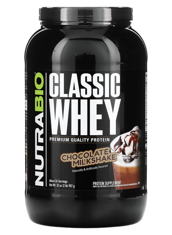 NutraBio Classic Whey Protein Chocolate Milkshake 2 lb (907 g) 