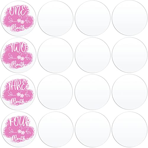 JINMURY 20 Pieces Clear Circle Acrylic Sheet 5 Inch Acrylic Circle Disc Transparent Round Acrylic Sign for Milestone Markers, Acrylic Table Sign Blank, Painting and DIY Projects - Image 1