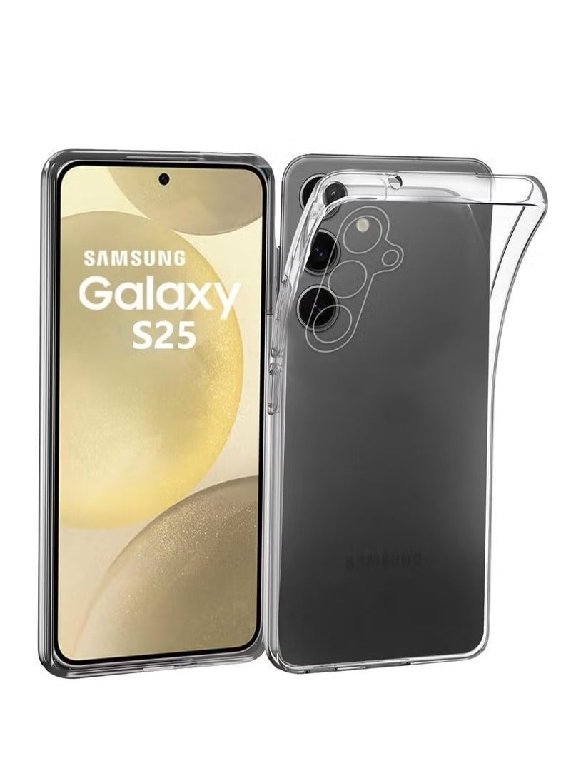 MUNTAQI Samsung Galaxy S25 5G Clear Case with Shockproof Bumper, Non-Yellowing Transparent Back, Slim Scratch-Resistant Design, and Durable Protective Cover for 6.2-Inch Phone - Image 1