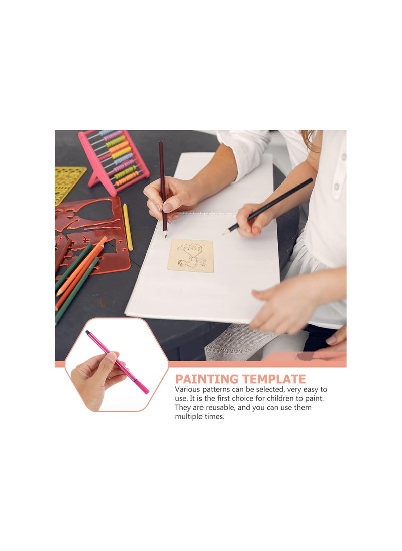 Generic - 1 Set Wooden Drawing Stencils Set Children Painting Stencil Templates Hollow Out Animal Drawing Template for Kids DIY Crafts Children's Cognitive Toys - Image 1