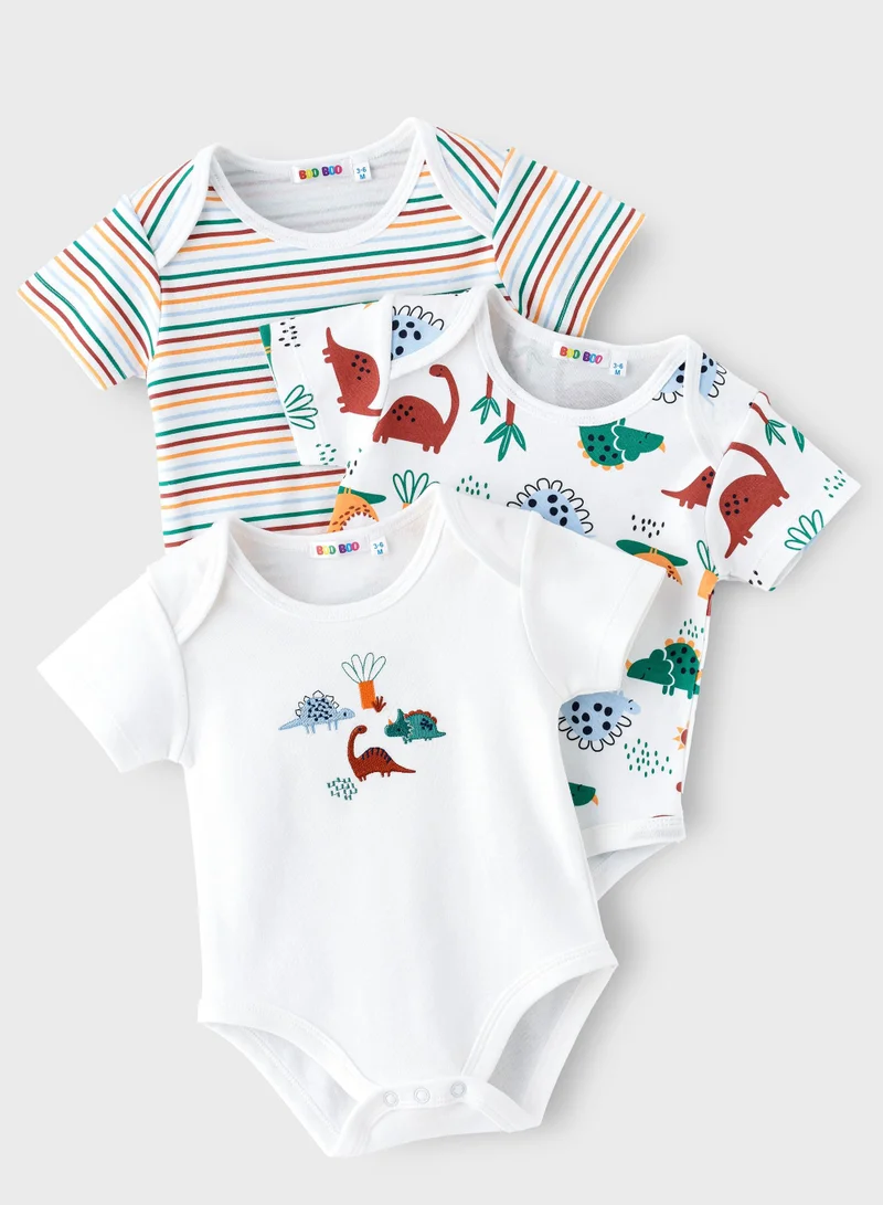 Boo Boo BooBoo Kids Dino Tree Range 3 Pk Bodysuits