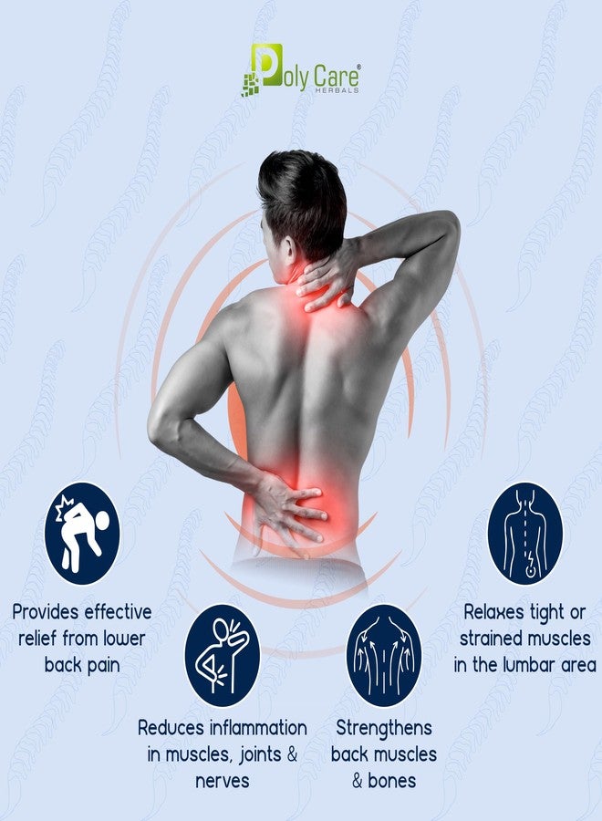 POLY CARE Lobacknil Tablet (3 × 10 Caplet) | Helps To Reduce Lower Back Pain | Dhasmool, Suranjana, Sallaki and 7 Other Ayurvedic Ingredients. - Image 3