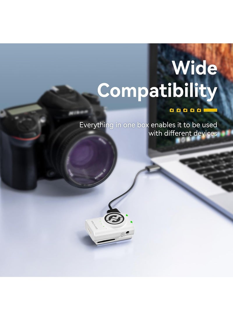 Hollyland - Lark M2 DUO-Combo Button Lavalier Microphone System With Dual Transmitter Kit White - Image 1