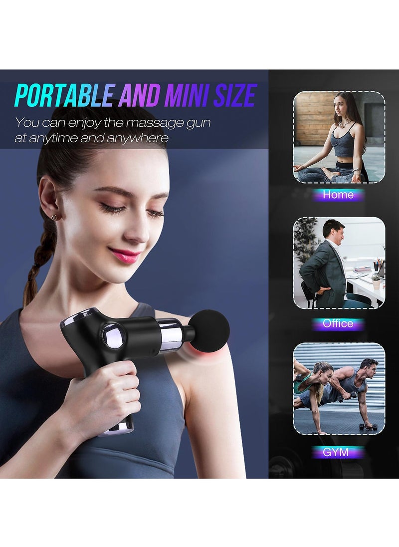 Prime by javaudan Mini Massage Gun Deep Tissue, Portable 6 Speeds Percussion Muscle Massager with 4 Massage Heads 1800mAh Battery & Type-C Charging, 35dB Super Quiet Massage Gun for Muscle Pain Relief  - Image 2