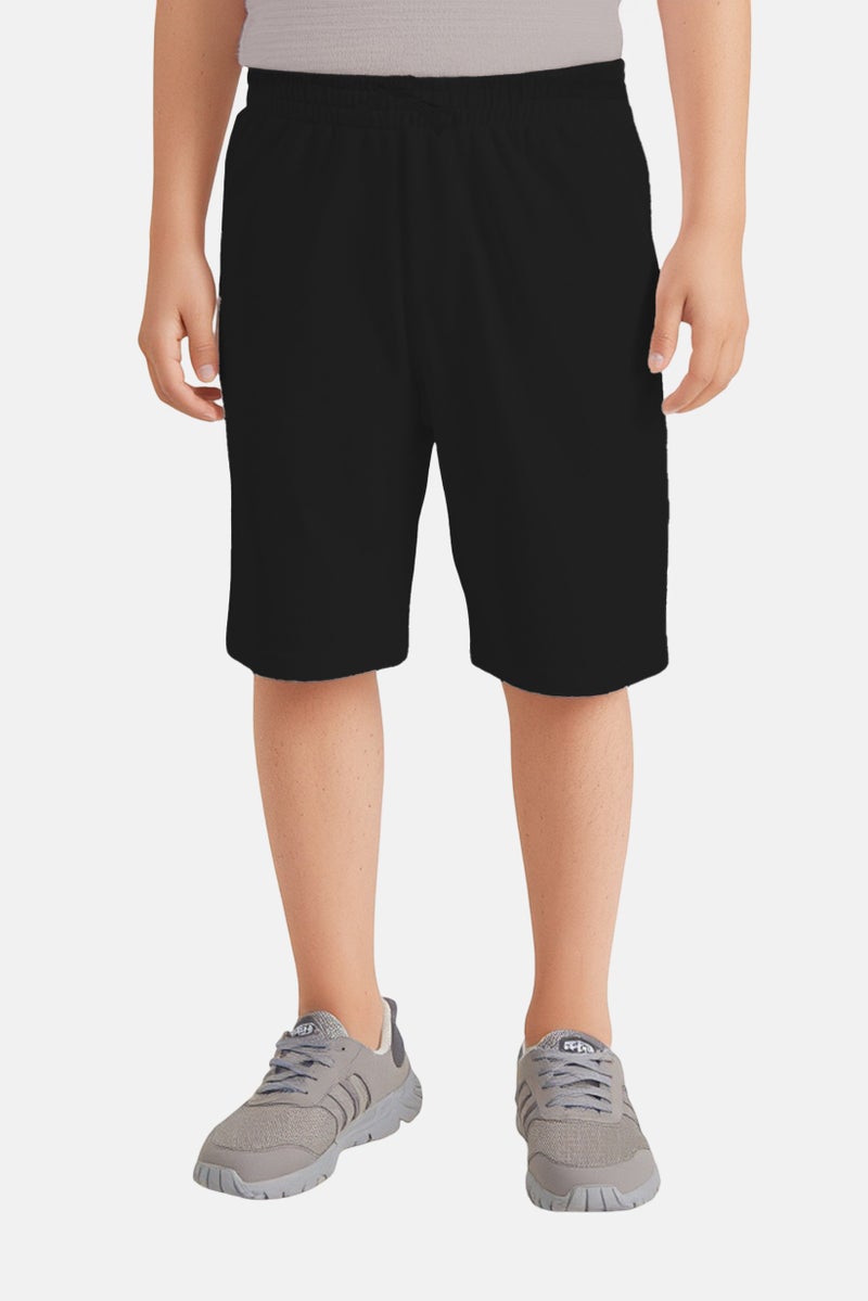 English Laundry Kids Boy 2 Pack Solid Basic Shorts, Black - Image 1