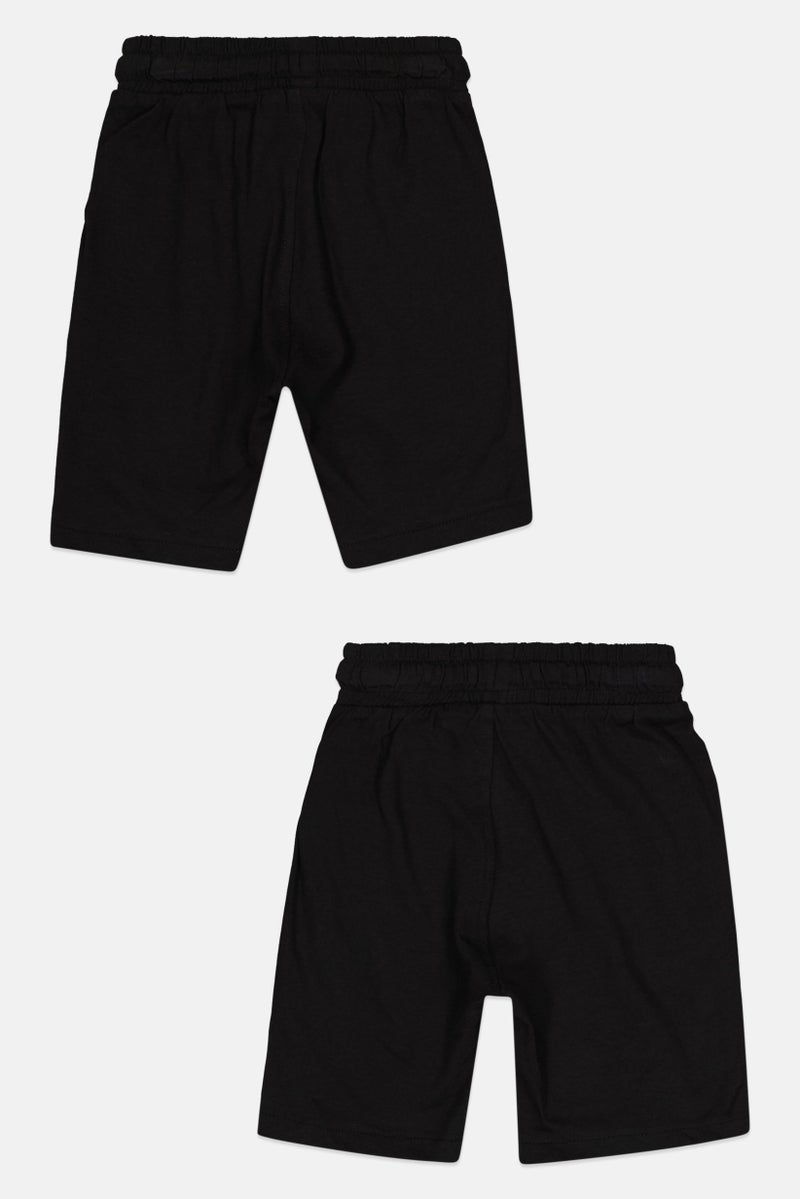 English Laundry Kids Boy 2 Pack Solid Basic Shorts, Black - Image 3