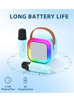 SUPREMIUM Karaoke Machine for Kids & Adults, Mini Portable Karaoke with 2 Wireless Microphones, Bluetooth Speaker, Voice Changer & LED Lights, Fun Singing Toy & Gift for Girls & Boys, 3-12 Years  - Image 2