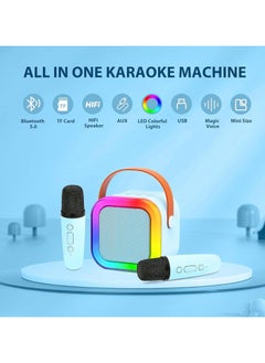 SUPREMIUM Karaoke Machine for Kids & Adults, Mini Portable Karaoke with 2 Wireless Microphones, Bluetooth Speaker, Voice Changer & LED Lights, Fun Singing Toy & Gift for Girls & Boys, 3-12 Years  - Image 3