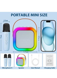 SUPREMIUM Karaoke Machine for Kids & Adults, Mini Portable Karaoke with 2 Wireless Microphones, Bluetooth Speaker, Voice Changer & LED Lights, Fun Singing Toy & Gift for Girls & Boys, 3-12 Years  - Image 5