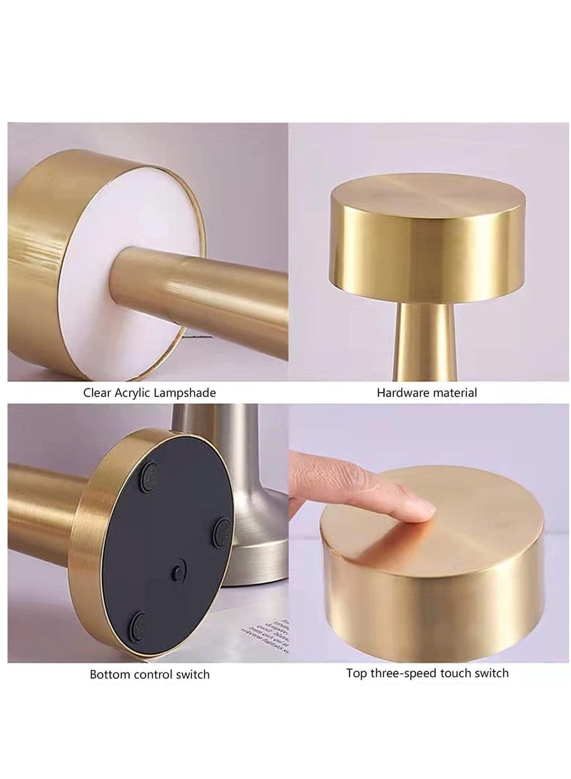 Raxoom Table Lamp,Modern Rechargeable Cordless Touch Sensor LED Desk lamp 3 Ways Dimming,with USB Cord for Bar Restaurant Bedroom Bedside Nightstand Lighting (SILVER) - Image 3