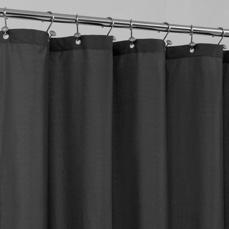 ALYVIA SPRING Stall Fabric Shower Curtain Liner Waterproof - Soft & Lightweight Small Shower Curtain with Magnets for Narrow Stall Size, Machine Washable - 36x72, Black | 2 Magnets, Soft Cloth & Hotel Quality, Machine Washable, Light-Weight, Stall Size - Image 1