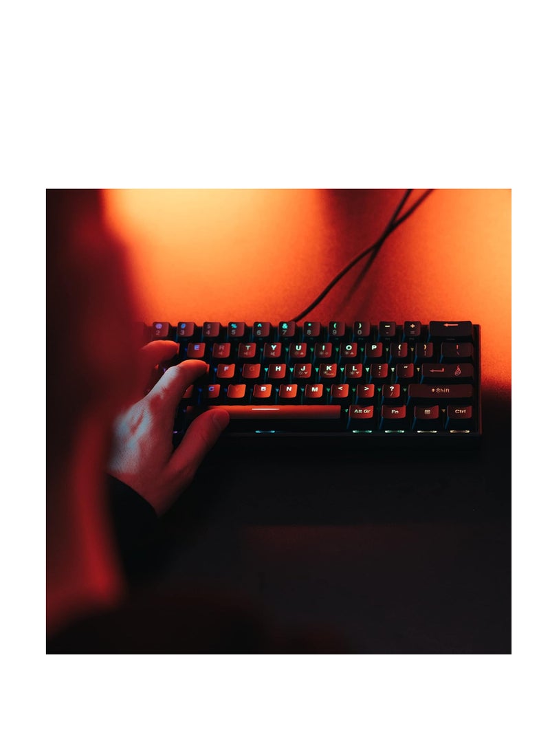 SureFire Kingpin M1 60% Mechanical Gaming Keyboard Italian, Gaming Keyboard Small & Mobile, RGB Keyboard with Lighting, 100% Anti-Ghosting Keys, Italian Layout QWERTY - Image 4