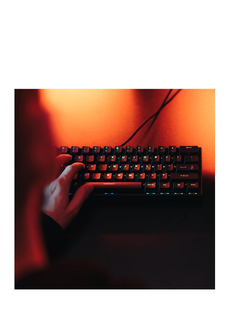 SureFire Kingpin M1 60% Mechanical Gaming Keyboard Italian, Gaming Keyboard Small & Mobile, RGB Keyboard with Lighting, 100% Anti-Ghosting Keys, Italian Layout QWERTY - Image 5