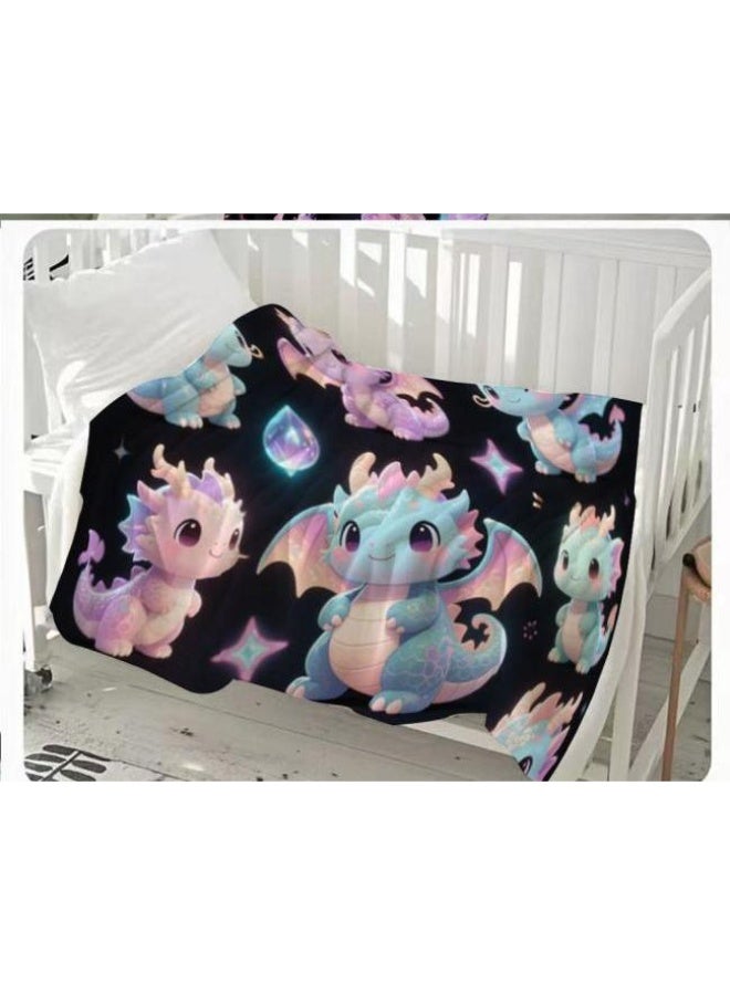 عام بطانية رقيقة من الفانيلا الكرتونية للأطفال والرضع (دافئة ومريحة، ومناسبة للنوم والألعاب) 70 سم * 100 سم - Image 1