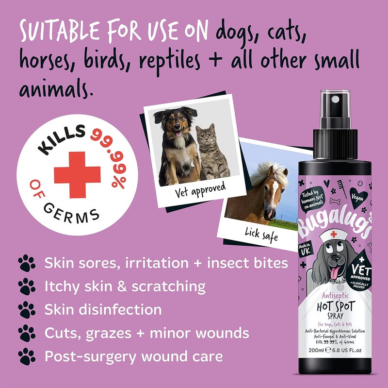 Bugalugs Antiseptic Hot Spot Spray For Pets - 200ML - Image 3