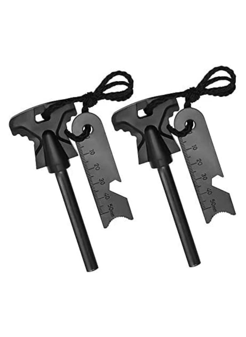 Excefore Flint Fire Starter, 4.25 Inch Survival Ferro Rods Starter with Easy Grip Handle and Multifunction Striker, Waterproof Flint Fire Can be Struck 15000 Times for Camping, Hiking (2 Pack)  - Image 1