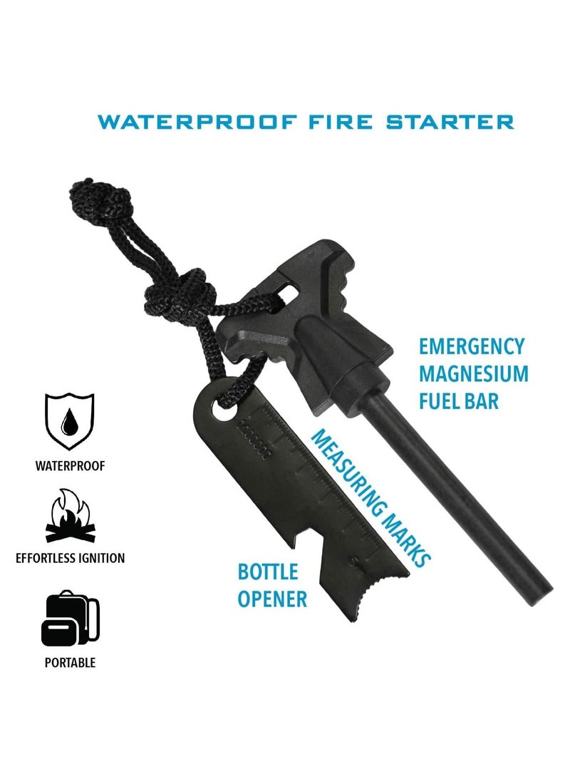 Excefore Flint Fire Starter, 4.25 Inch Survival Ferro Rods Starter with Easy Grip Handle and Multifunction Striker, Waterproof Flint Fire Can be Struck 15000 Times for Camping, Hiking (2 Pack)  - Image 4