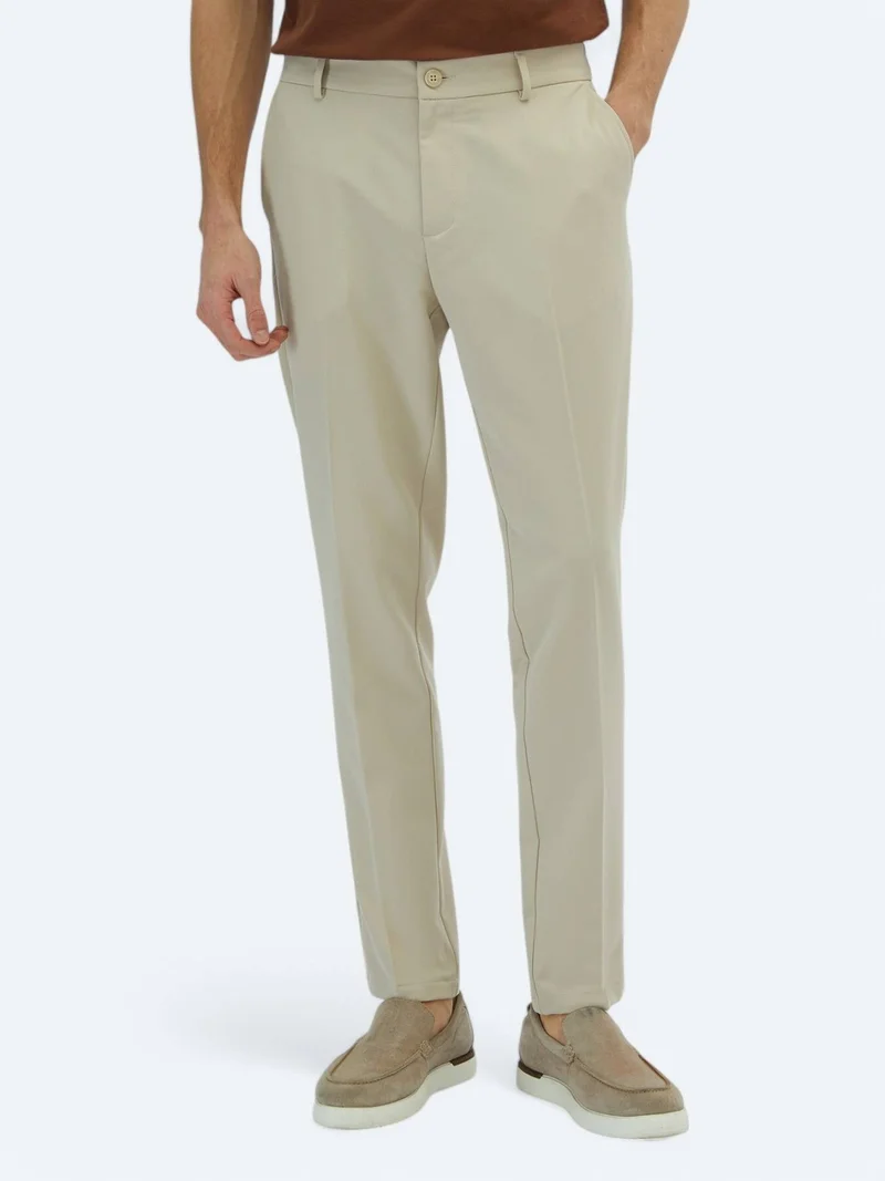 Kip Ecru Weaving Jogging Fit Casual Trousers