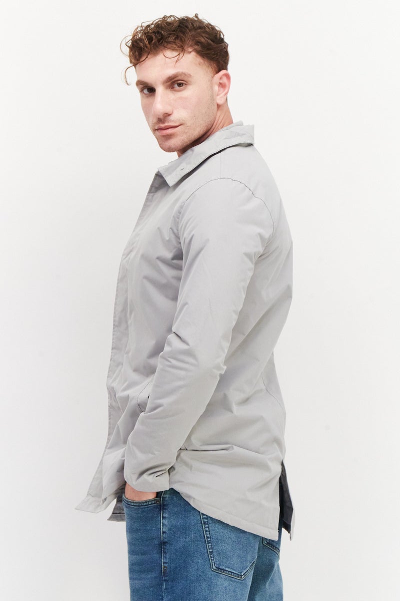French Connection Men Plain Parka Jacket, Grey  - Image 4