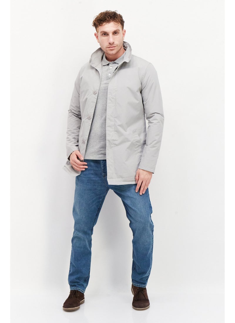 French Connection - Men Plain Parka Jacket, Grey - Image 1