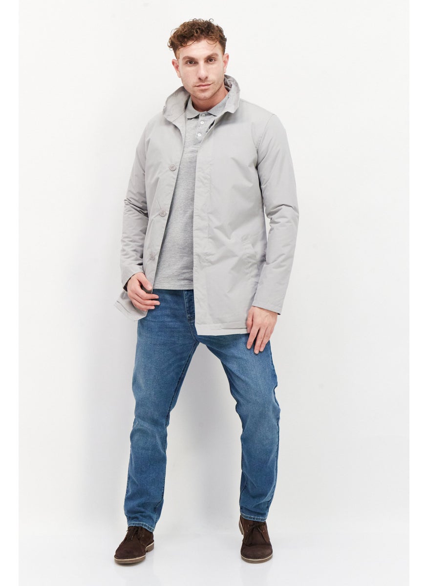French Connection - Men Plain Parka Jacket, Grey - Image 1