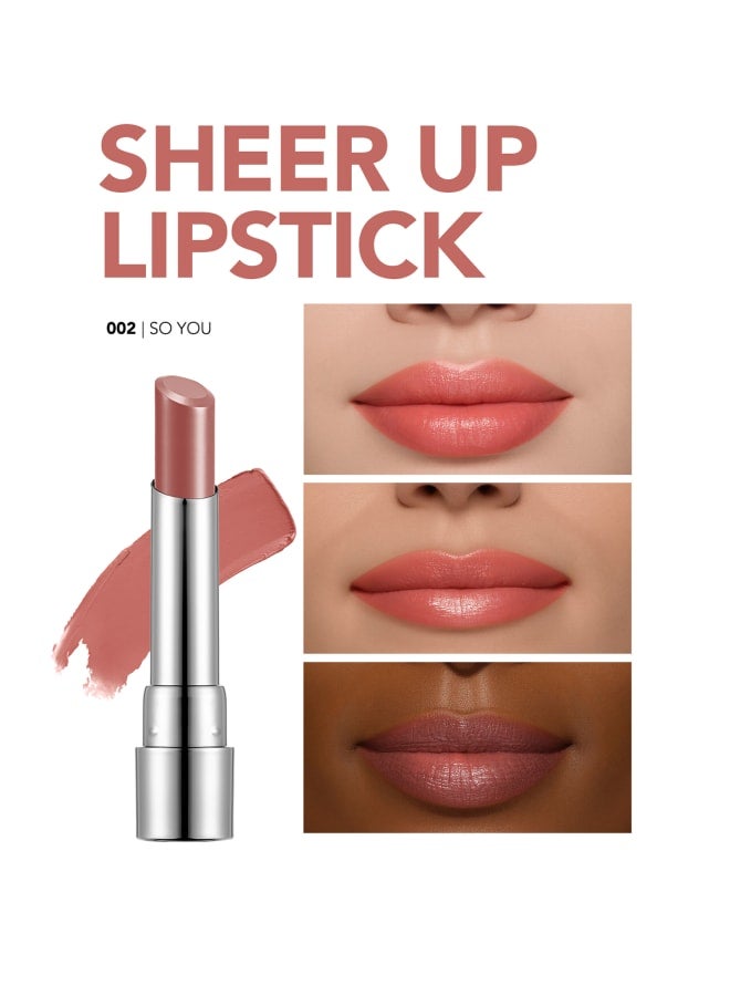flormar Sheer Up Lipstick – 002 So You – Semi-Transparent Moisturizing Lipstick, Glossy Color Finish, Oil-Enriched Smoothing Texture 002-SO YOU - Image 5
