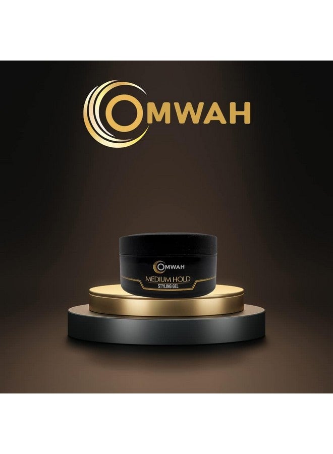 OMWAH Professional Hair Styling Gel For Men Strong Hold Hair Gel For Boys With Vitamin E & Provb5 Flakefree Formula Protects Nourishes & Styles All Hair Types Effortlessly (Medium Gel) - Image 3