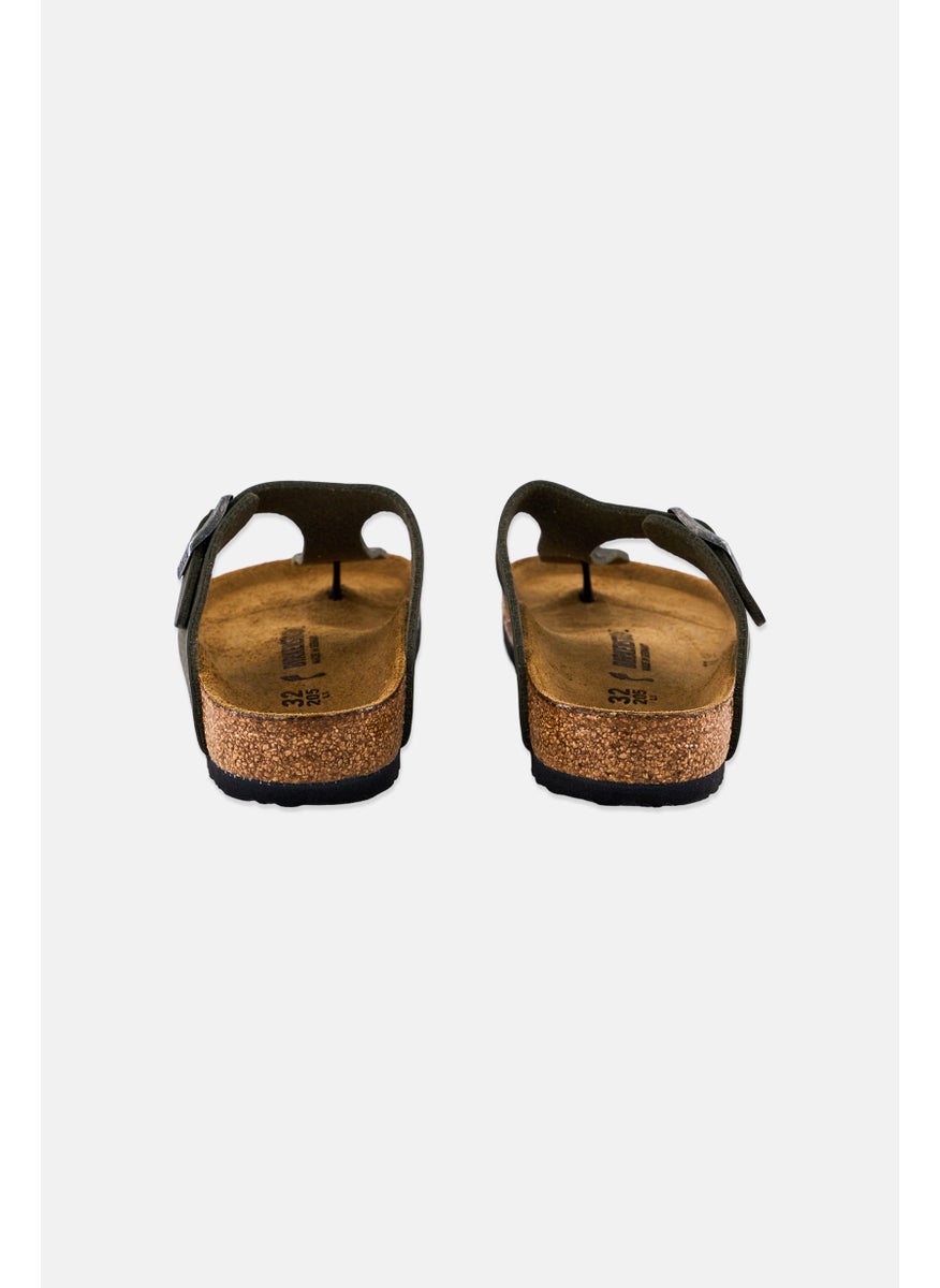 BIRKENSTOCK Kids Girl Slip On Cork Sandals, Dark Olive  - Image 4