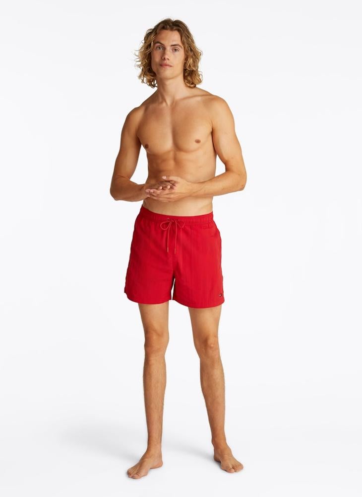 TOMMY HILFIGER Flag Embroidery Mid Length Swim Shorts - Image 3