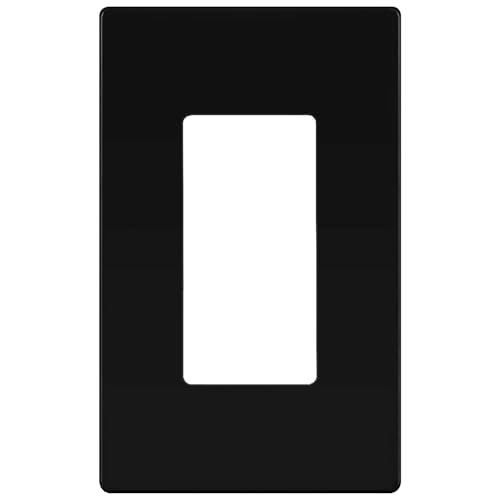 TG Screwless Decorator Wall Plates Child Safe Outlet Covers, Size 1-Gang 4.50" H x 2.75” L, Unbreakable Polycarbonate Thermoplastic, UL Listed, Matte Black (1 Pack) - Image 1