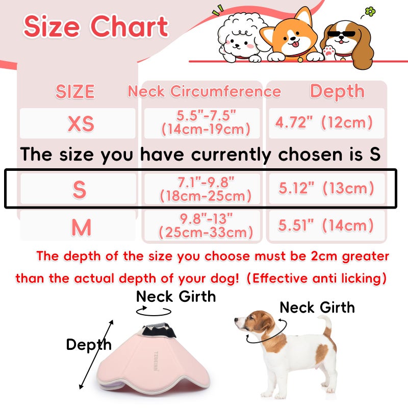 TZBEINN Soft Dog Cone Collar Alternative for Small Dogs(Adult Yorkshire Adult Chihuahua), Adjustable Protective Dog Head Recovery Cone, Elizabethan Comfortable Neck Pillow Cone After Surgery Anti Licking - Image 4