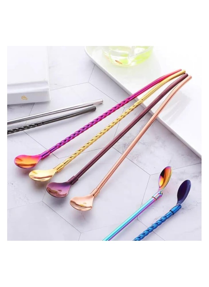 Generic 6 Piece Set of spoons and straws 2*1 -Silver  - Image 4