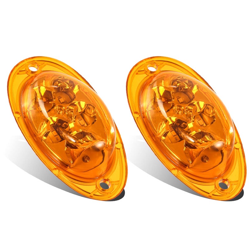 Partsam For Freightliner Cascadia Amber LED Side Marker Turn Signal Lights 5-2835-SMD Sealed Replacement for Freightliner Led Side of Cab Turn Marker / Parking Lights Clearance Lamps (Pack of 2)