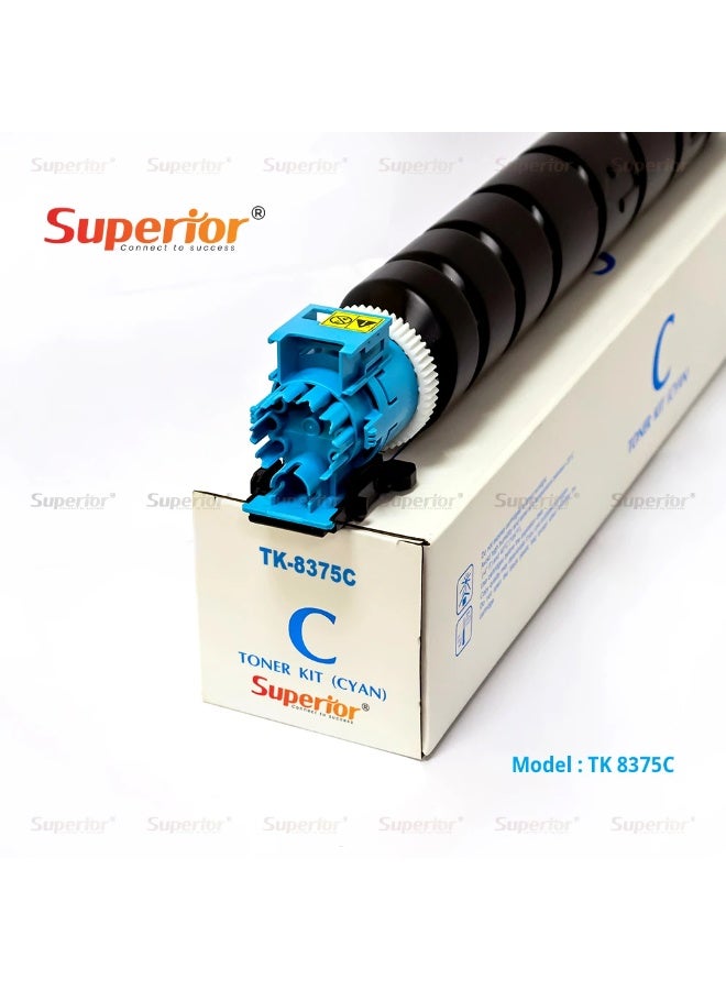 SOS Superior Superior TK-8375 Cyan High Yield Compatible Toner Cartridge for Kyocera TASKalfa 3554ci - Image 1