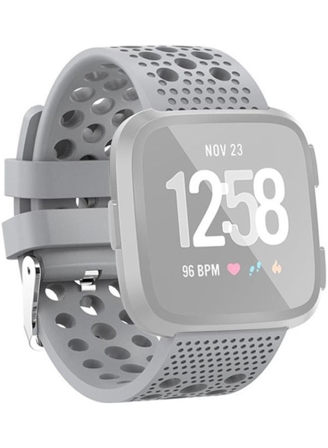 NIBEMINENT Smart Watch Venting Hole Wrist Strap Watchband for Fitbit Versa Grey - Image 1