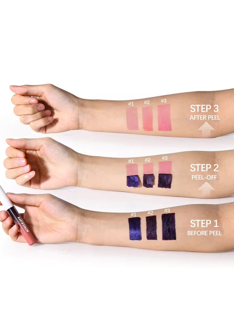 lakerain - Peel Off Lip Stain Lipstick Peel Off Lip Color Stain Long Lasting Lip Stain Peel Off Infused Sweat Proof Waterproof Long Lasting Highly Pigmented Matte Lipstick Light Pink 01 - Image 1