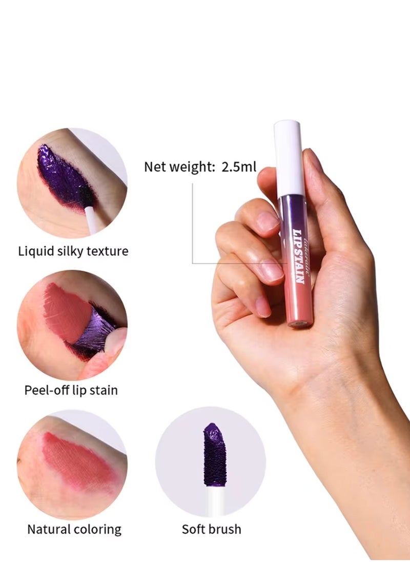 lakerain - Peel Off Lip Stain Lipstick Peel Off Lip Color Stain Long Lasting Lip Stain Peel Off Infused Sweat Proof Waterproof Long Lasting Highly Pigmented Matte Lipstick Light Pink 01 - Image 1