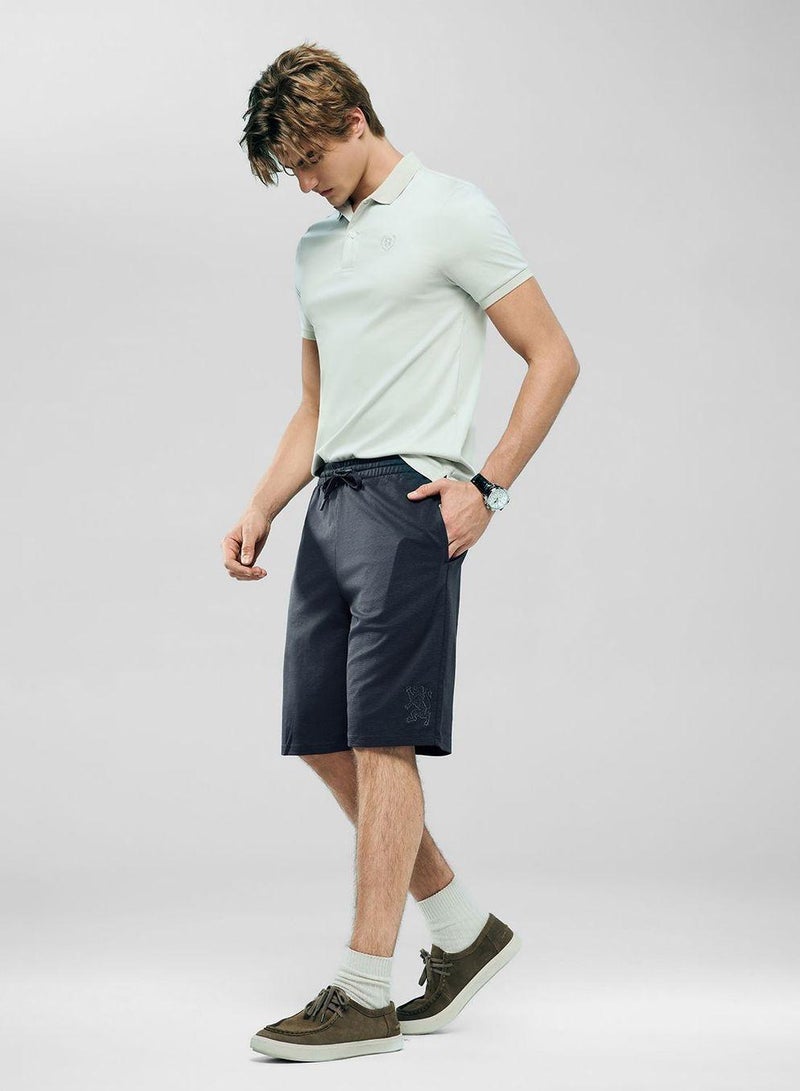 GIORDANO Men Regular Interlock Embroidery Shorts - Image 2