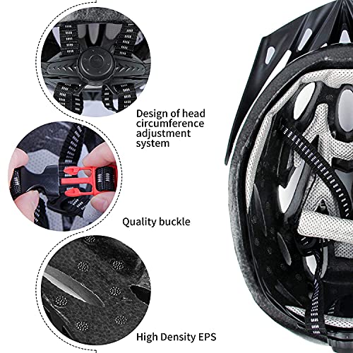 FASTPED Bicycle Helmet with Adjustable Lightweight Bike Helmet (Black and White) - Image 4
