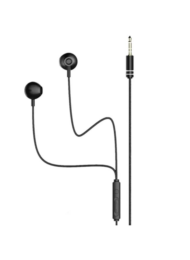 ريماكس سماعات أذن سلكية RM-711 بقياس 3.5 مم مع ميكروفون مدمج وتحكم في مستوى الصوت، لون أسود | صوت ستيريو عالي الدقة، عزل للضوضاء وكابل متين مقاوم للتشابك - Image 2