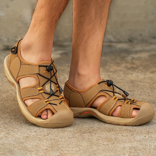 FUEL Soldier-02 Flexible Fisherman Sandals for Men in Comfortable & Breathable Casual Sandals in Protective Bump Toe with Anti-Skid Outdoor & Sports Footwear (Brown,6UK) - Image 3