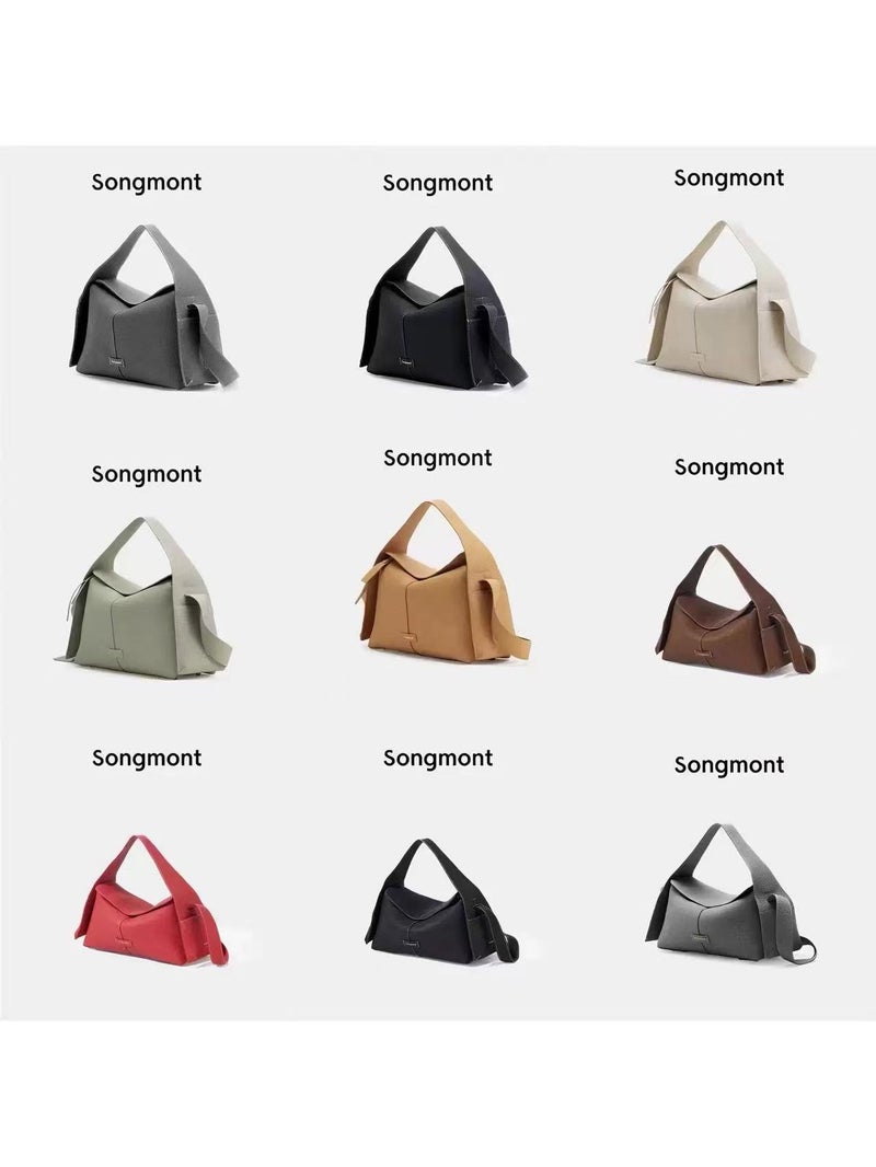 Songshan Has A Medium-Sized Small Bag With An Ear-Shaped Design, A Designer Commuter Handbag, A Crossbody Hobo Bag - Image 2